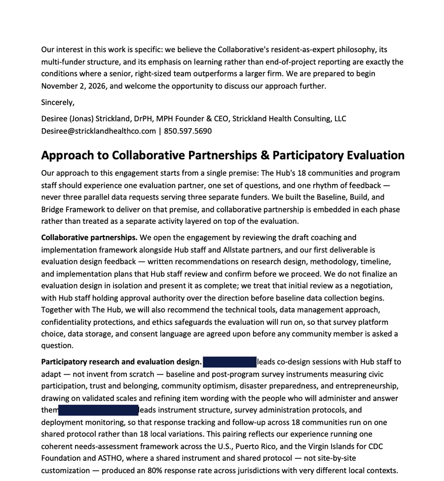 Approach & methodology — sample page written by the RFP Writer